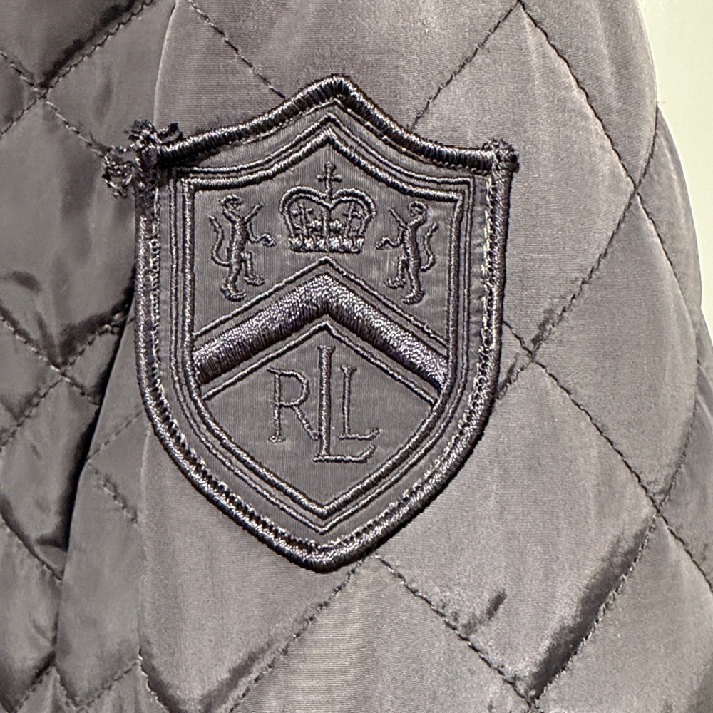 Lauren Ralph Lauren Quilted Field Jacket Size XL chocolate Brown Snap Front Coat - Picture 3 of 9